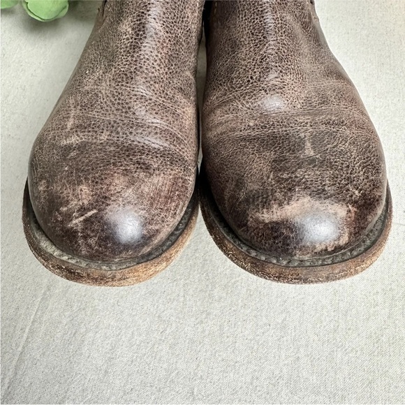 John Fluevog Chelsea Boots Brown Distressed Leather Pull On Women’s Size 8W - Picture 6 of 16